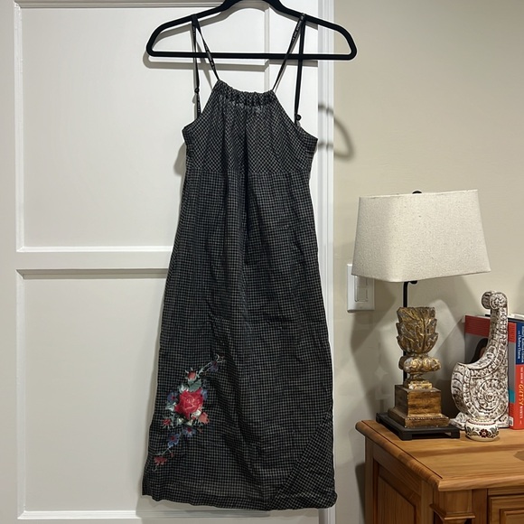 Vintage 90s Y2K Diesel graph grid style dress with floral detailing super rare - Picture 12 of 16